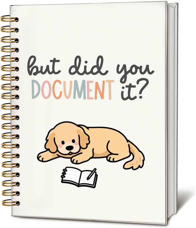 WLIANG Funny Golden Retriever Notebook Journal Gifts for Women & Men, Golden Retriever Lovers Gifts Notebooks for Women, But Did You Document It Hardcover Spiral Notebook 5.5x8.3 Inch - Image 1